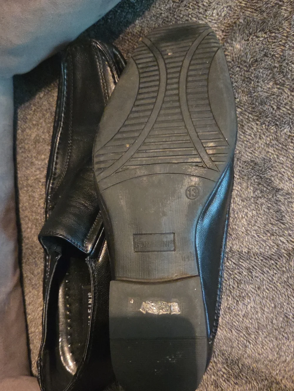 Men's Black Leather Slip-On Dress Loafers for Men